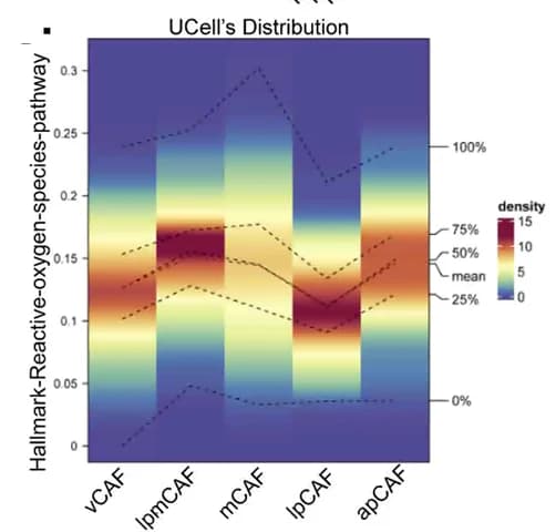 Open access visualization of Density Plot, Line Plot, Reactive Oxygen Species, Gene Signatures, CAF subclusters