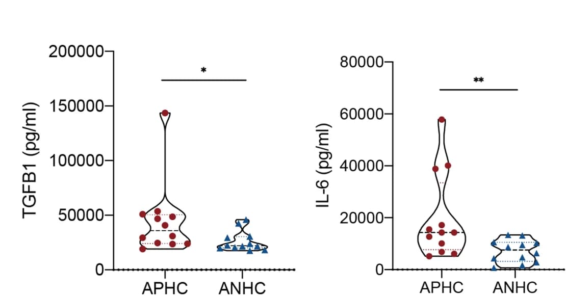 Open access visualization of Violin Plot, Box Plot, Scatter Plot, TGF-β1, IL6