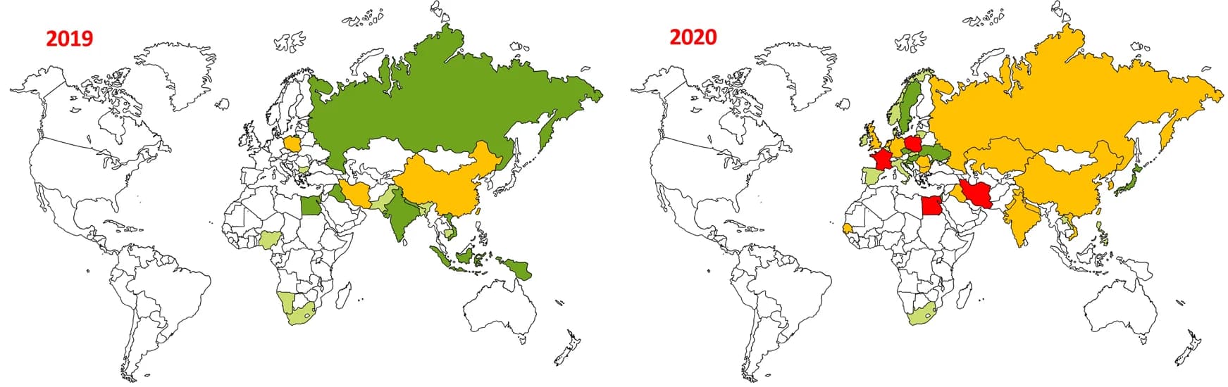 Open access visualization of Geo Map, HPAI H5 Viruses, Infections, Distribution