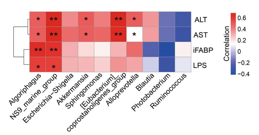 Open access visualization of Heatmap, Clustered, Correlation Analysis, Serum Biomarkers, Species
