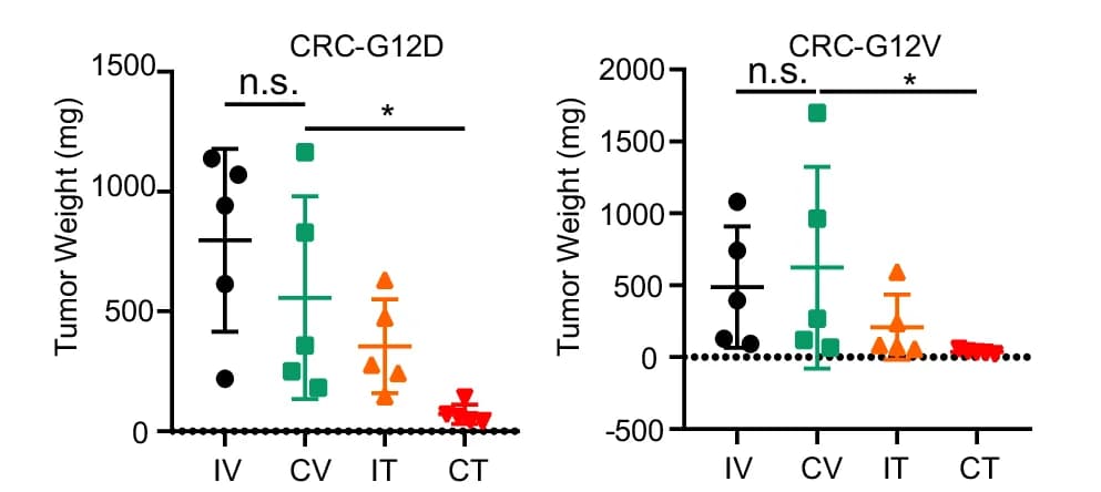 Open access visualization of Scatter Plot, Error Bars, CRC, Tumor Weight