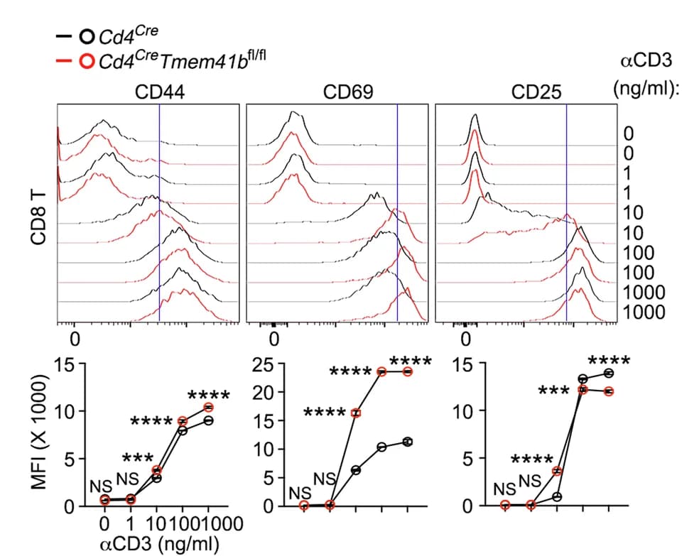 Open access visualization of Line Plot, Density Plot, Flow Cytometry Analysis, Upregulation, CD44