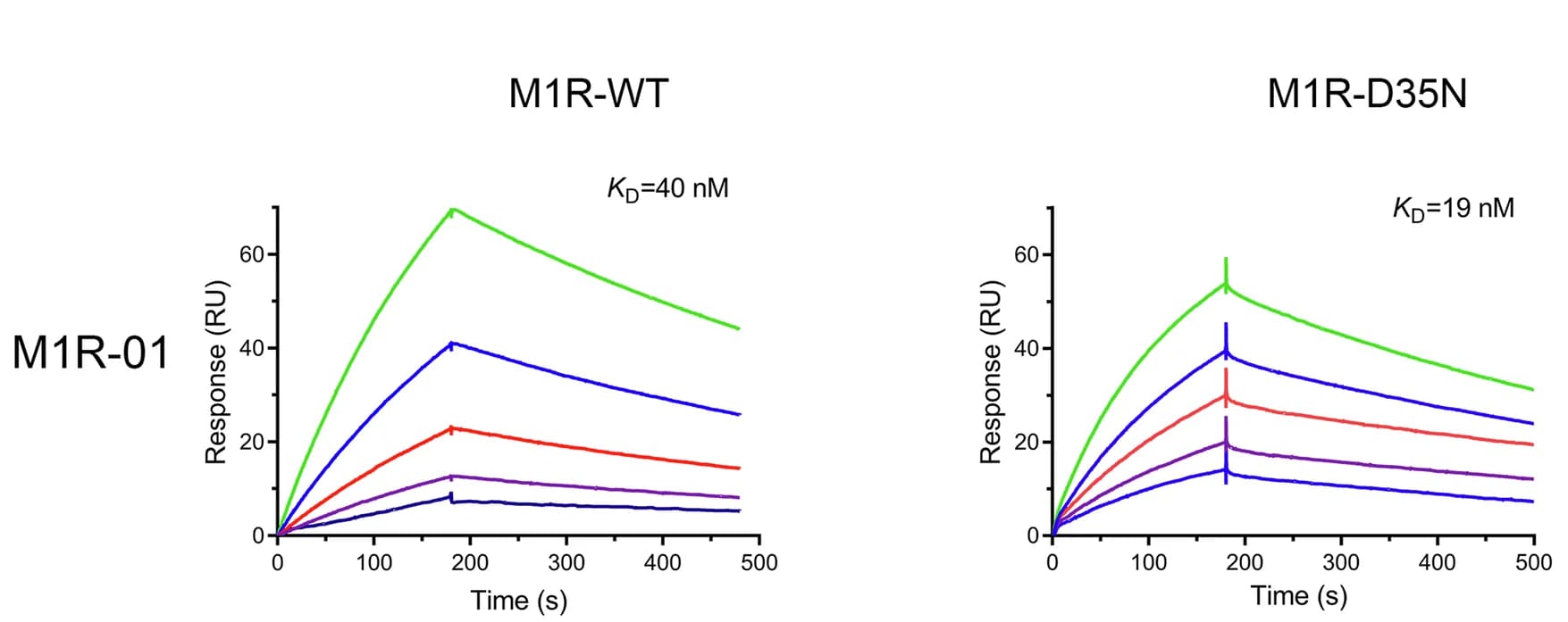 Open access visualization of Line Plot, Affinity, M1R, D35N Mutant, Nb M1R-01