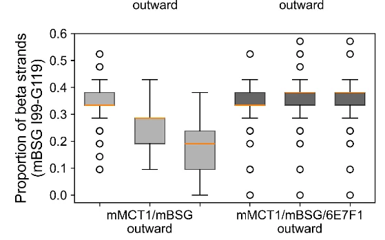 Open access visualization of Box Plot, mBSG, I99-G119 Segment, Beta-strands, Boxplots