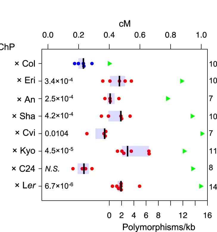 Open access visualization of Box Plot, Scatter Plot, CO Frequency, cM, Col-ChP