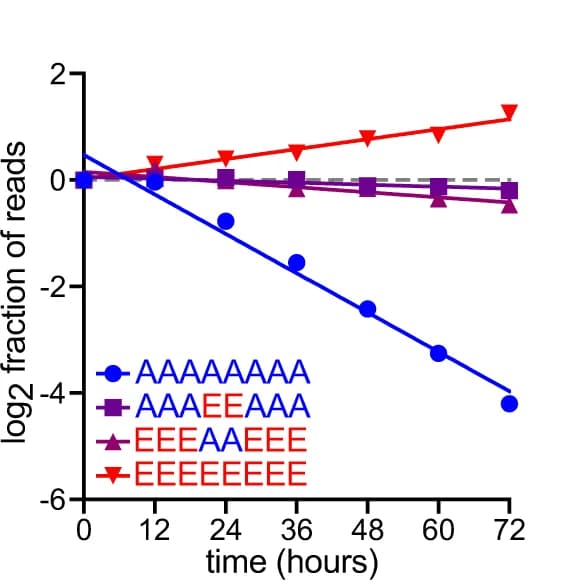 Open access visualization of Line Plot, Scatter Plot, Mutants, Log2 Fraction, Normalized Reads