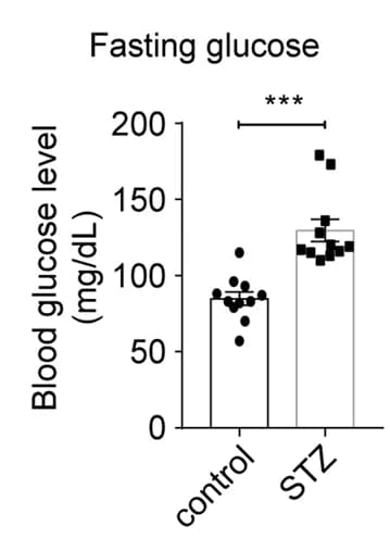 Open access visualization of Bar Plot, Error Bars, Scatter Plot, Fasting Blood Glucose, Mice