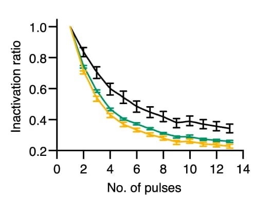 Open access visualization of Line Plot, Error Bars, Steady-State Inactivation Curves, Wild-Type Ca V 2.3, Mutants