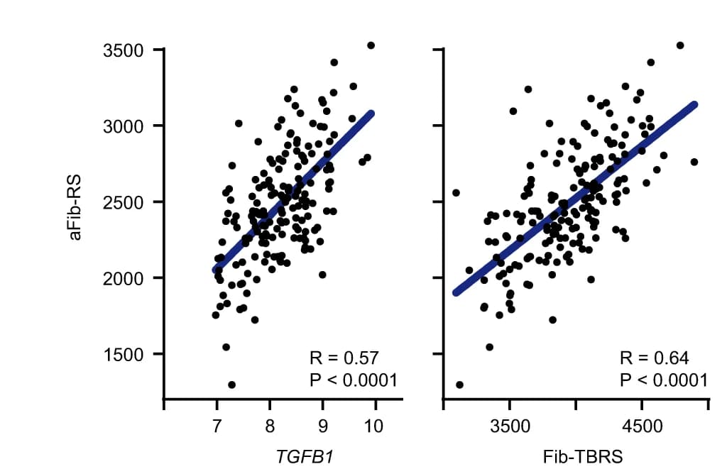 Open access visualization of Scatter Plot, Regression Plot, Correlation, aFib-RS, Fib-TBRS