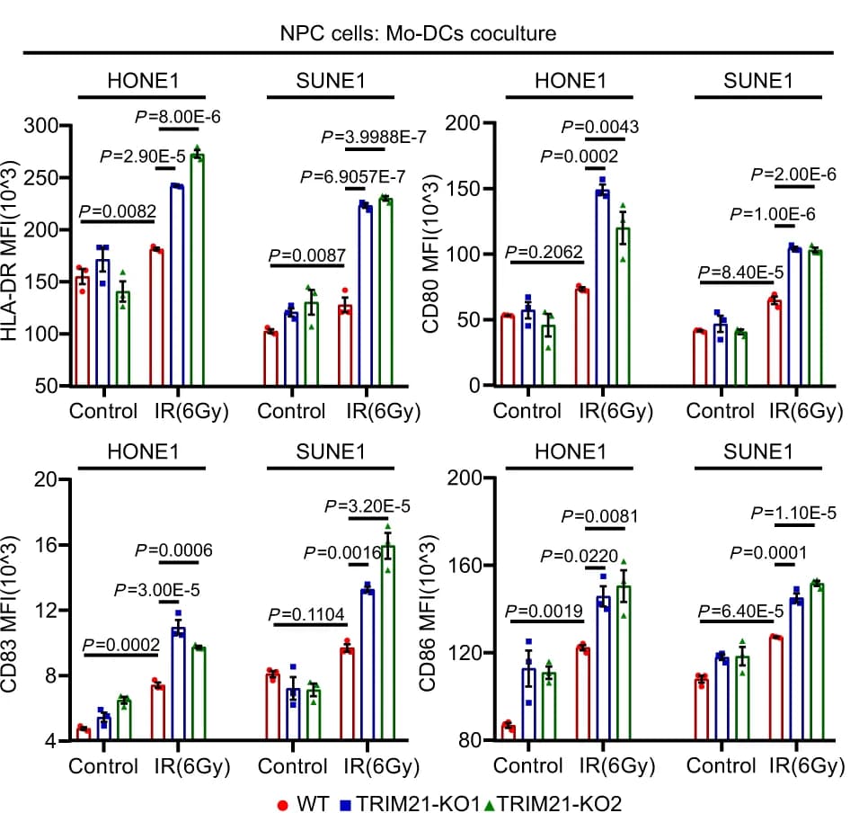 Open access visualization of Bar Plot, Error Bars, Clustered, NPC Cells, Mo-DCs