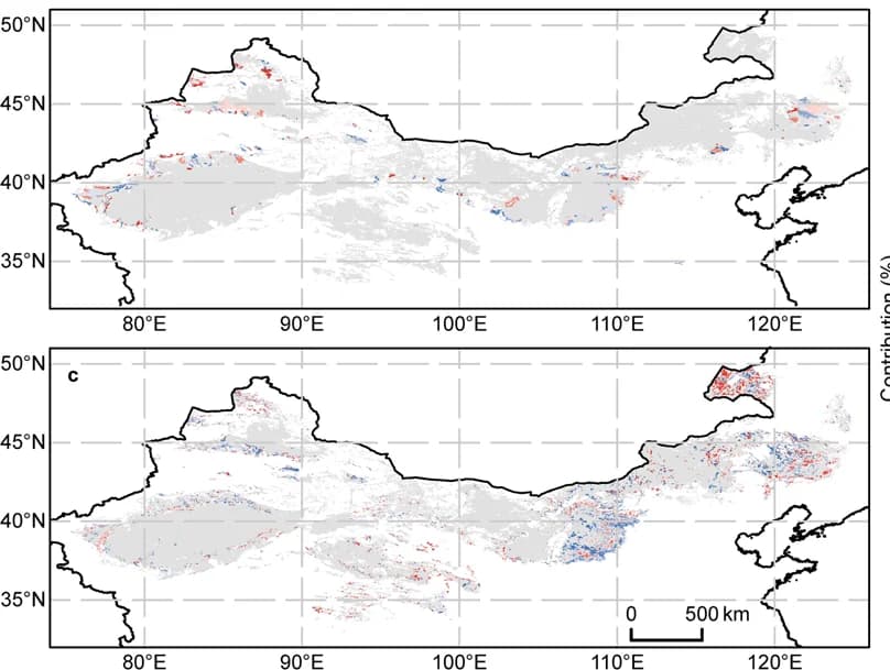 Open access visualization of Geo Map, Spatial Distribution, Vegetation Restoration, Grain-for-Green, Desertification