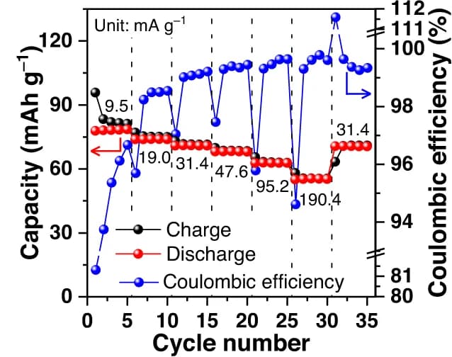 Open access visualization of Line Plot, Rate capability