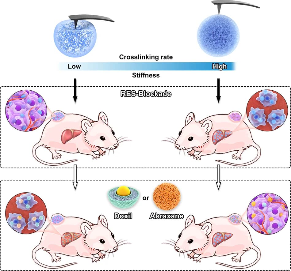 Open access visualization of Workflow, Illustration, Nanogels, Stiffness, Tumor