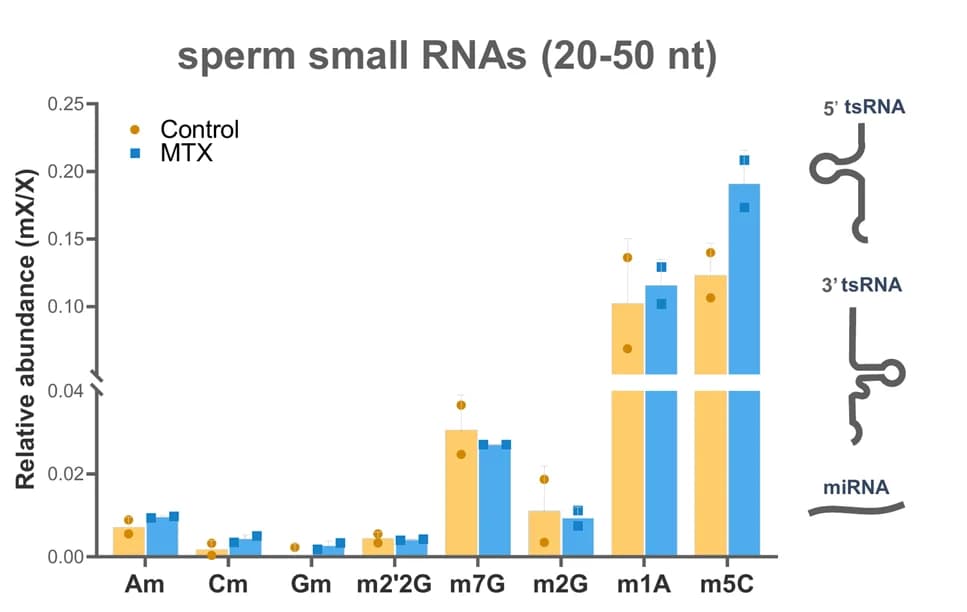 Open access visualization of Bar Plot, Error Bars, Clustered, Illustration, Sperm RNA