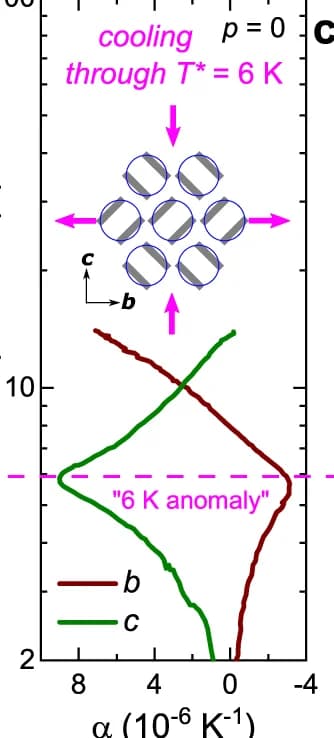 Open access visualization of Line Plot, Illustration, Thermal expansion coefficient, VBS transition, In-plane anisotropy