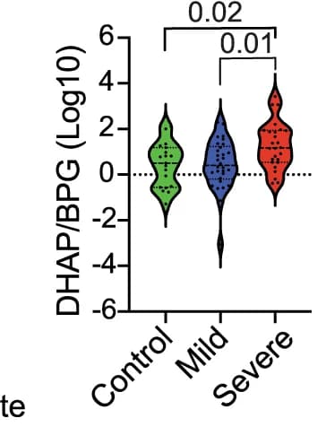 Open access visualization of Violin Plot, DHAP/BPG Ratio, Neutrophils, COVID-19 Patients, Healthy Controls