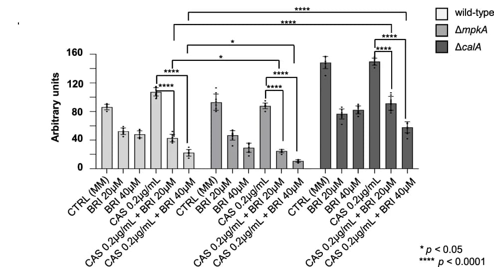 Open access visualization of Bar Plot, Error Bars, Chitin, Calcofluor White, CFW