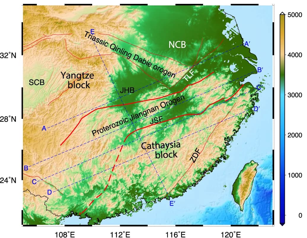 Open access visualization of Geo Map, Tectonic Map, Topographic Map, South China Block, Tomography Imaging Profiles