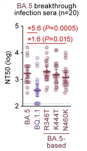 Open access visualization of Scatter Plot, Error Bars, Neutralization Assays, Pseudoviruses, S Proteins