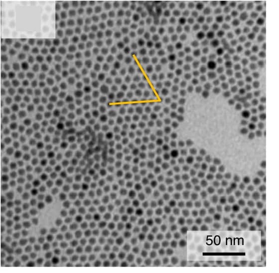 Open access visualization of Microscopy, TEM, PbS QDs, Hexagonal structure