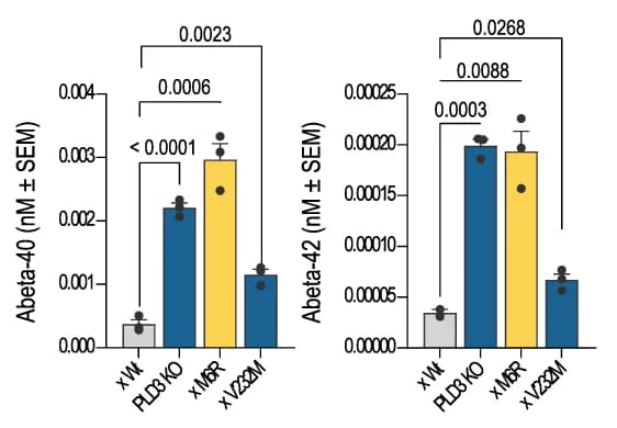 Open access visualization of Bar Plot, Error Bars, A40, A42, Conditioned Medium