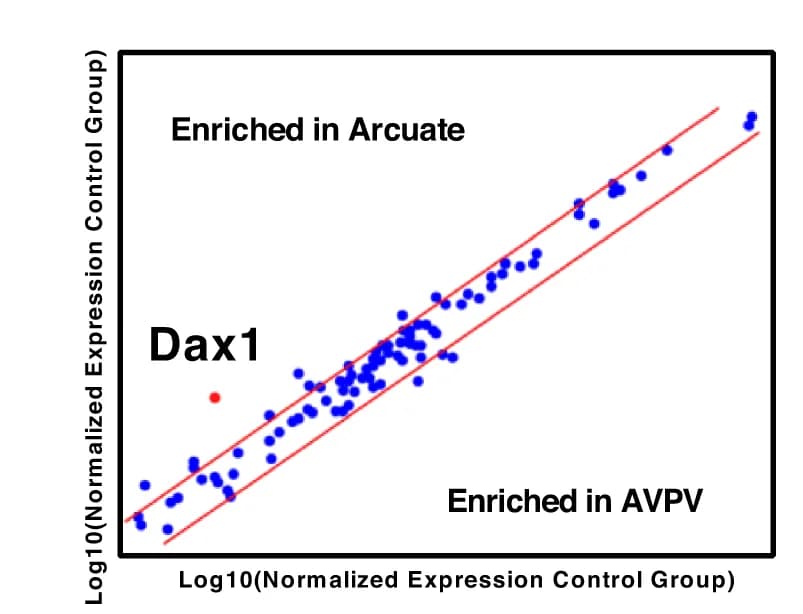 Open access visualization of Scatter Plot, Regression Plot, qPCR, Nuclear receptor co-regulators, Mouse arcuate hypothalamus