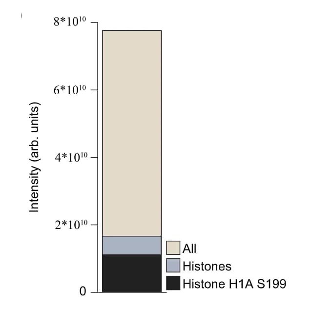 Open access visualization of Stacked Bar Plot, Histogram, ADPr Sites, Histones, Histone H1A Ser199