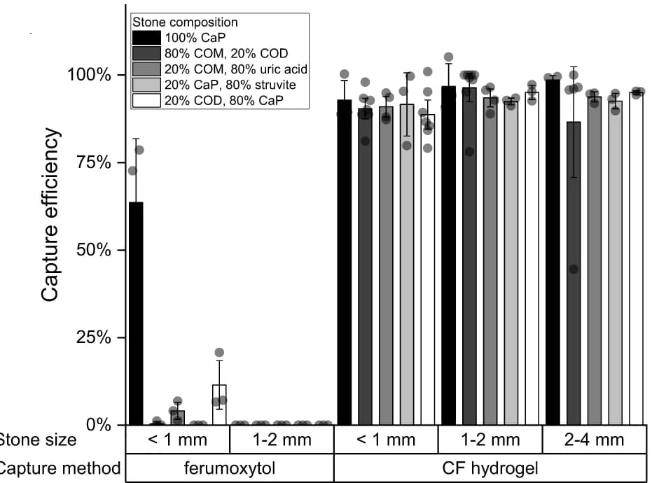 Open access visualization of Bar Plot, Error Bars, Scatter Plot, Ferumoxytol, CF Hydrogel