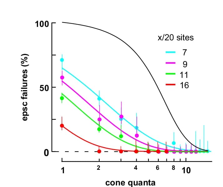 Open access visualization of Line Plot, Error Bars, Epsc Response Failures, tpsc Quantal Content, Cone to cb2 Cell Pairs