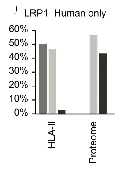 Open access visualization of Bar Plot, Clustered, Glycan Types, LRP1, HLA Class II