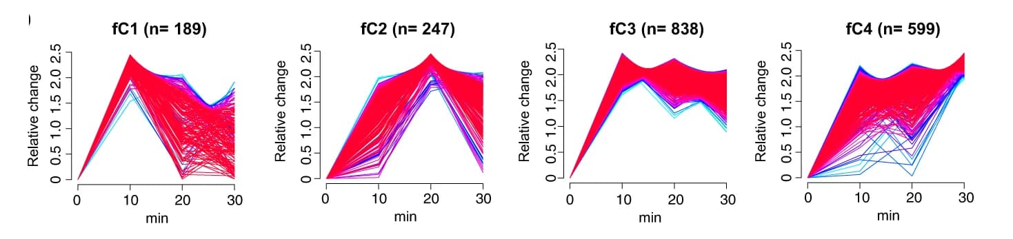 Open access visualization of Line Plot, Fuzzy c-means clustering, P-sites, FCM analysis
