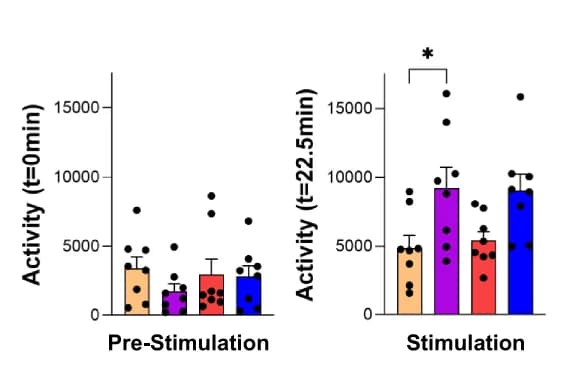 Open access visualization of Bar Plot, Error Bars, Scatter Plot, Activity, Stimulus Exposure
