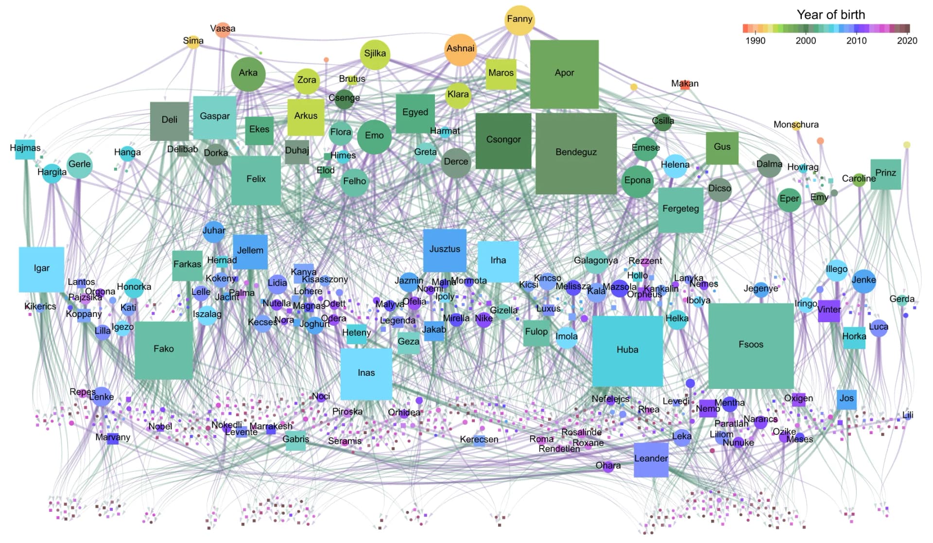 Open access visualization of Network, Individuals, Females, Males, Offspring