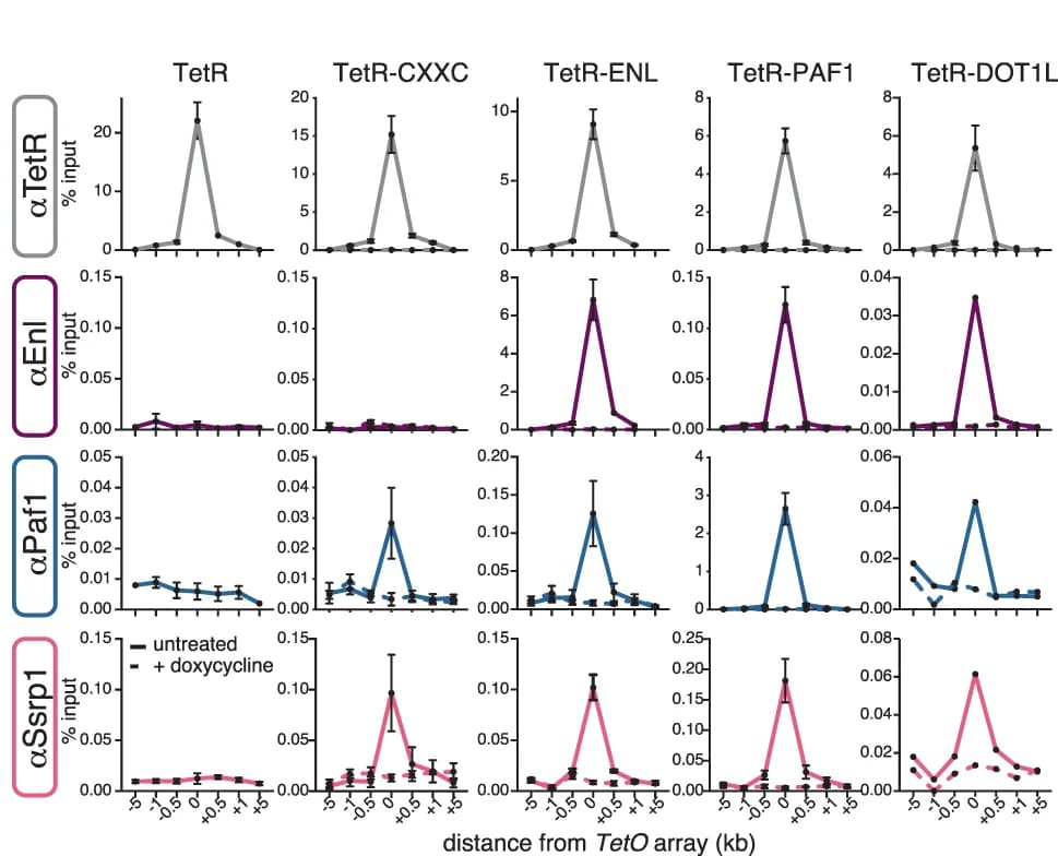Open access visualization of Line Plot, Error Bars, ChIP-qPCR, TetO Array, mESCs