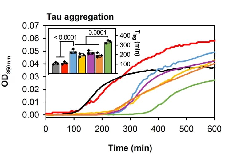 Open access visualization of Line Plot, Bar Plot, Error Bars, DNAJA2, Tau K18 P301L