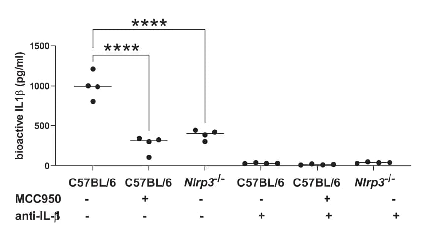 Open access visualization of Scatter Plot, IL-1beta, Cornea, Mice, Reporter cells