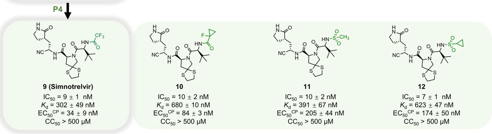 Open access visualization of Chemical Structure, Chemical Structures, In Vitro Characterization, SARS-CoV-2 3CLpro, S4 Subsites