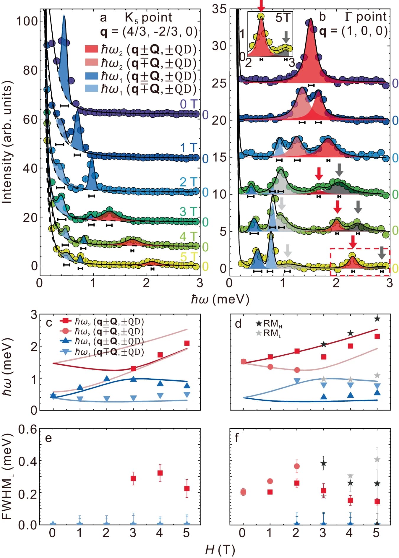 Open access visualization of Line Plot, Scatter Plot, Error Bars, Magnetic Field, Constant q Cuts