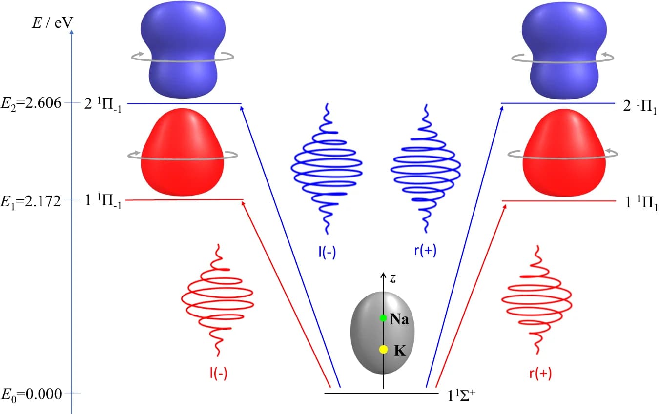 Open access visualization of Illustration, Workflow, NaK Molecule, Electronic Densities, Laser Pulses