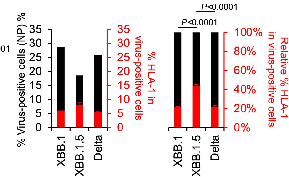 Open access visualization of Bar Plot, Stacked Bar Plot, Error Bars, HLA-I-positive Cells, Viral N Protein