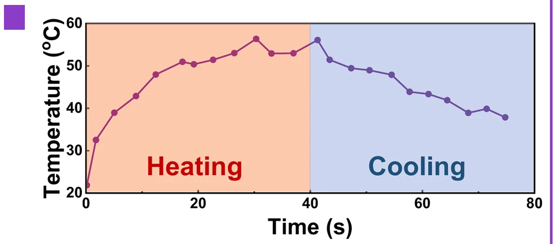 Open access visualization of Line Plot, Temperature Measurement, Focal Point, Palm-shaped Device, Heating