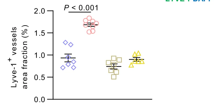 Open access visualization of Scatter Plot, Error Bars, Area Fraction, LYVE-1, Lymphatic Vessels