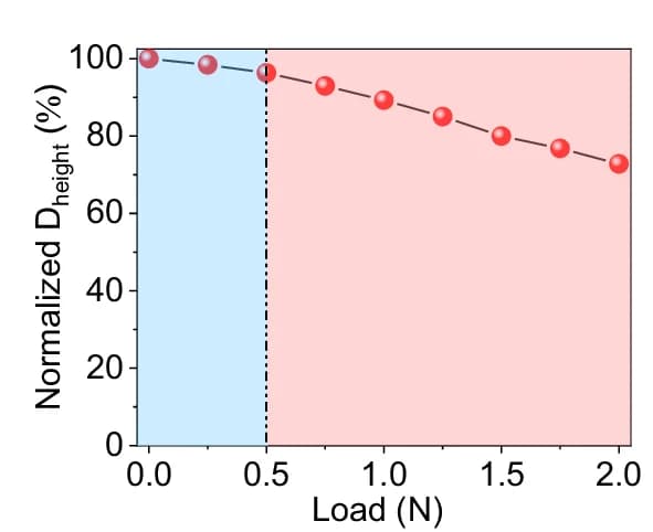 Open access visualization of Line Plot, Deformation Height, Load-Dependent Change