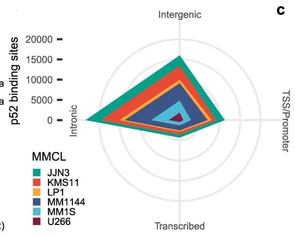 Open access visualization of Radar Chart, Radar Plot, p52 Binding Sites, Genomic Features