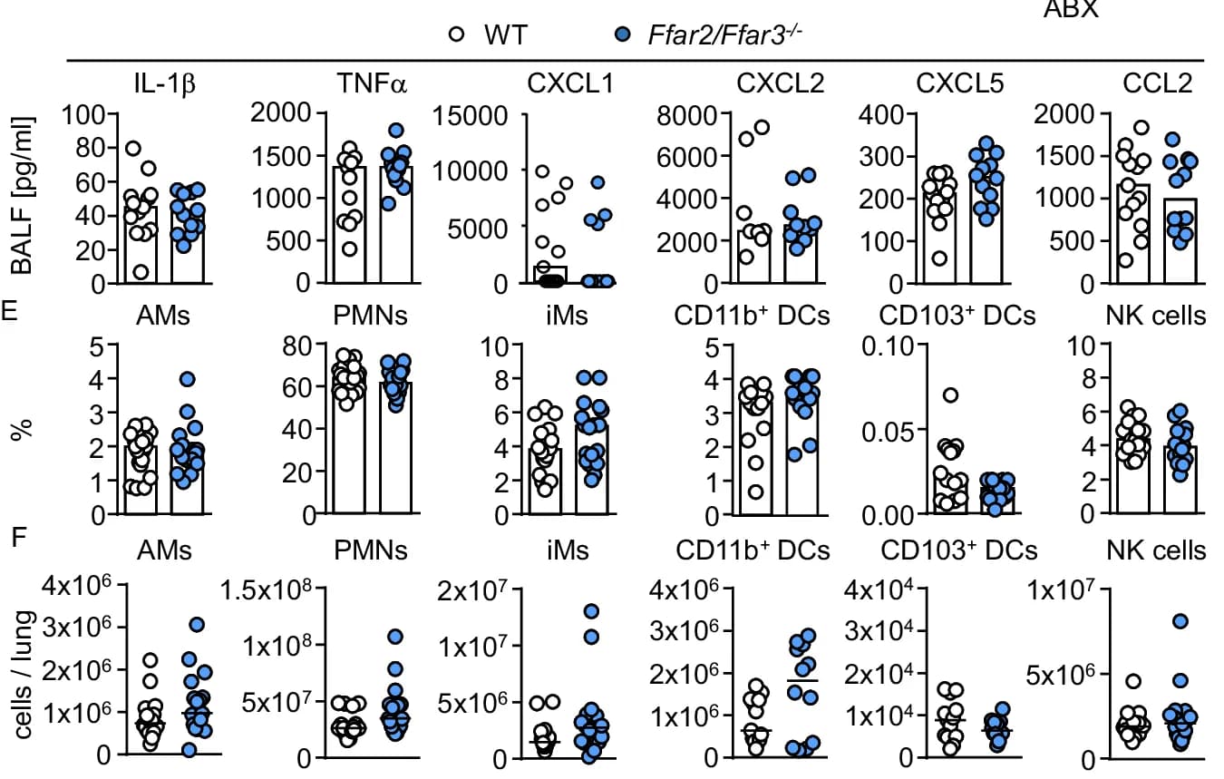 Open access visualization of Bar Plot, Scatter Plot, Mice, K. pneumoniae, Cytokine Levels