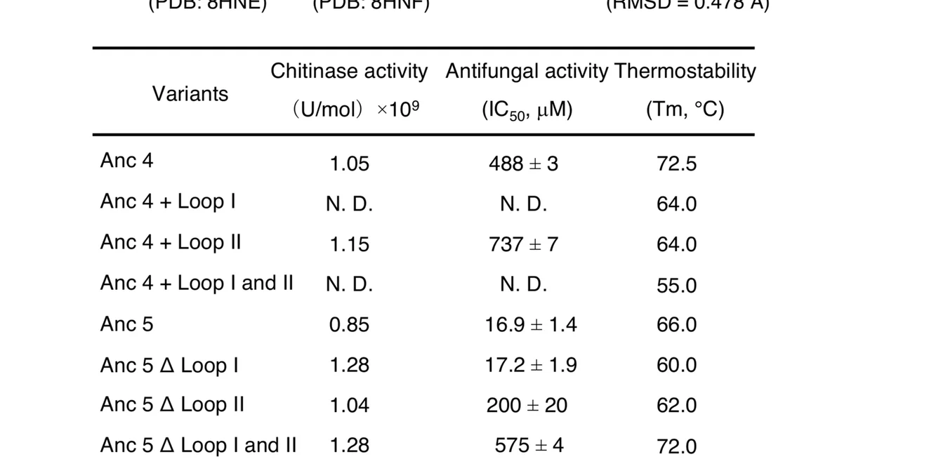 Open access visualization of Table Image, Hydrolytic Activity, Antifungal Activity, Enzyme Activity, Melting Temperature