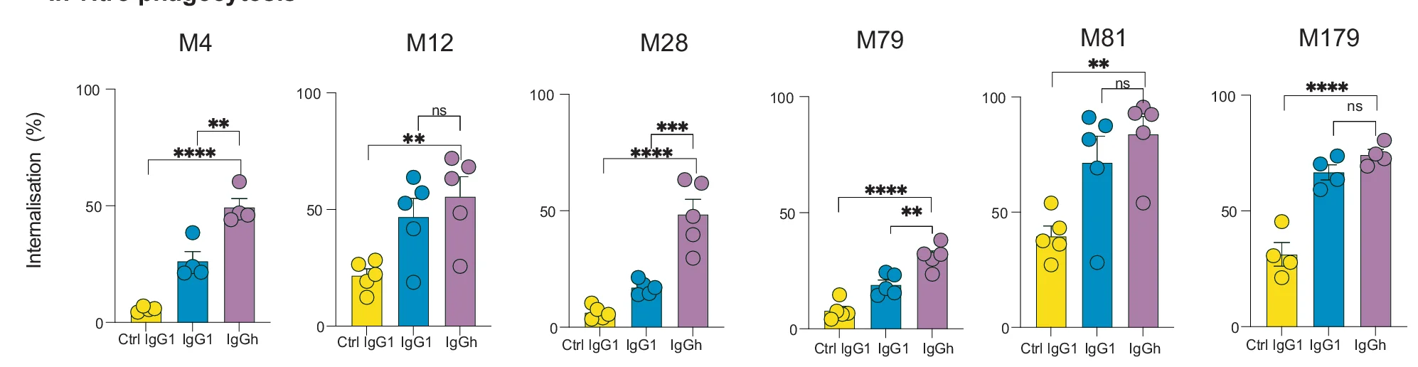 Open access visualization of Bar Plot, Error Bars, Scatter Plot, THP1 Cells, Internalized Bacteria