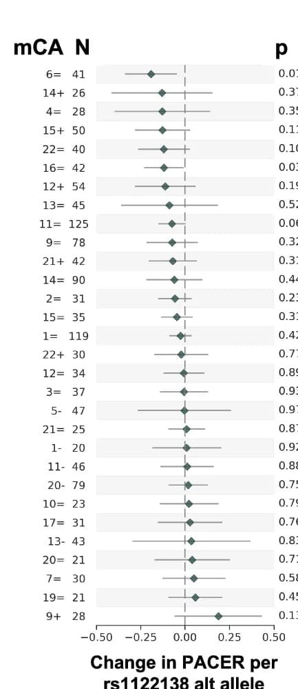 Open access visualization of Forest Plot, Error Bars, Multiple Regression Model, Allele Count, Mean Values
