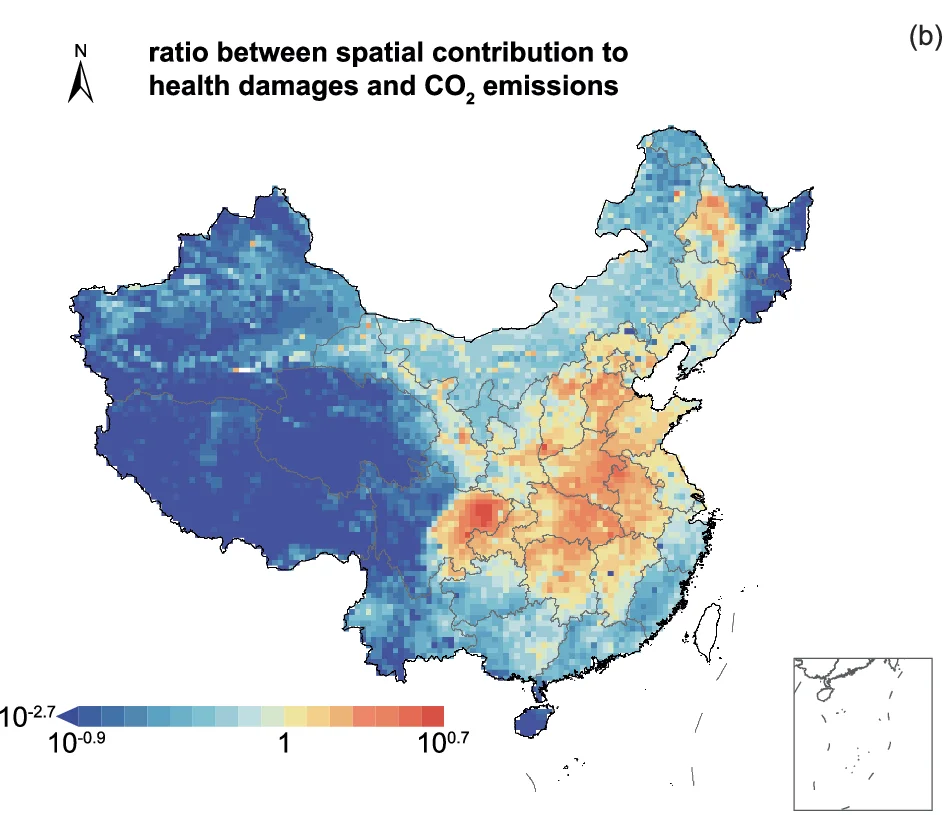 Open access visualization of Geo Map, PM 2.5, Exposure, Health Damage, CO 2 Emissions