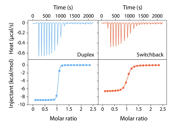 Open access visualization of Line Plot, Line Step, ITC Thermograms, Conventional Duplex, Heterodimer Switchback DNA